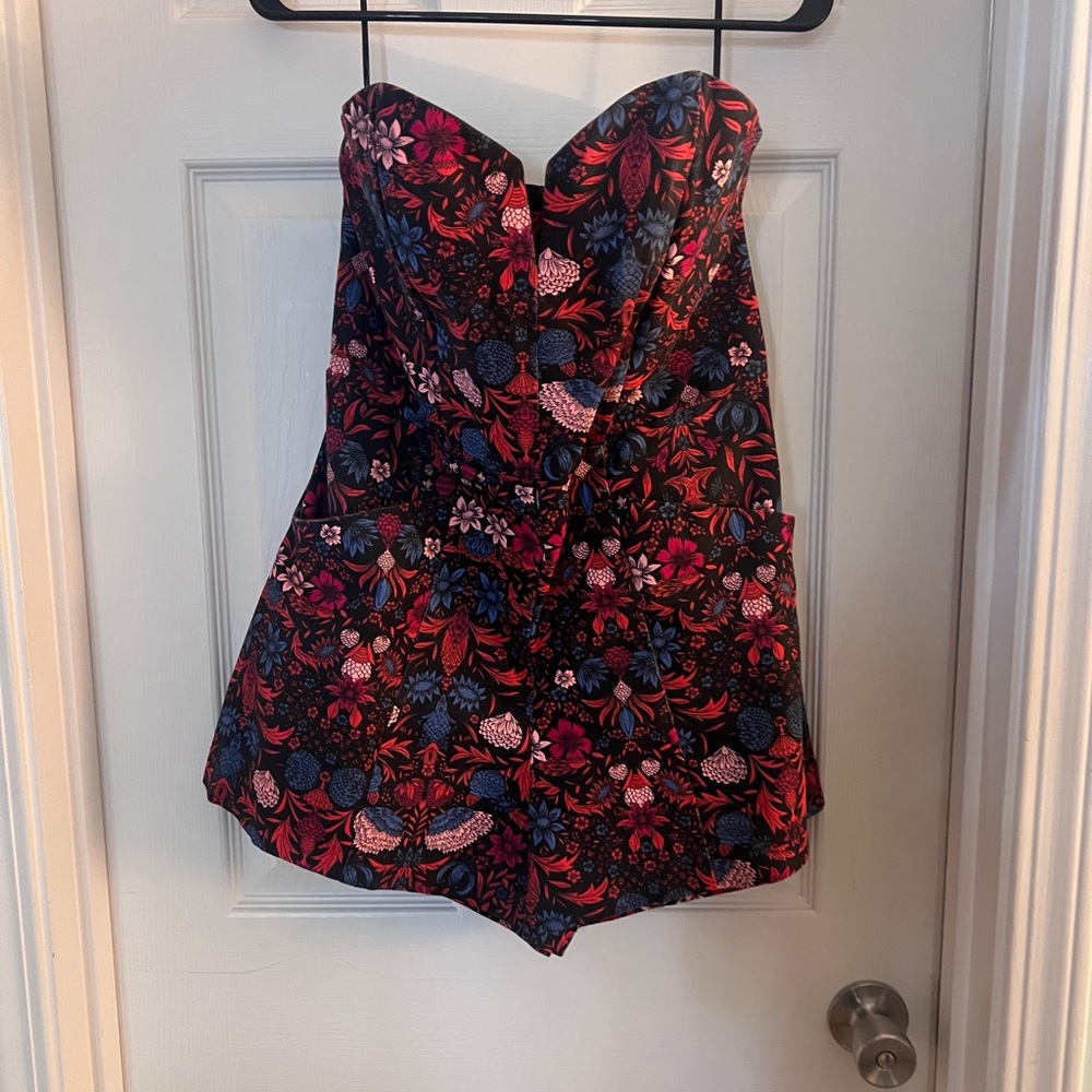 Floral Strapless Romper